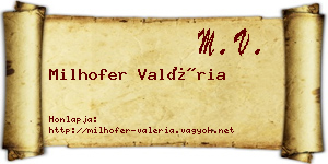 Milhofer Valéria névjegykártya